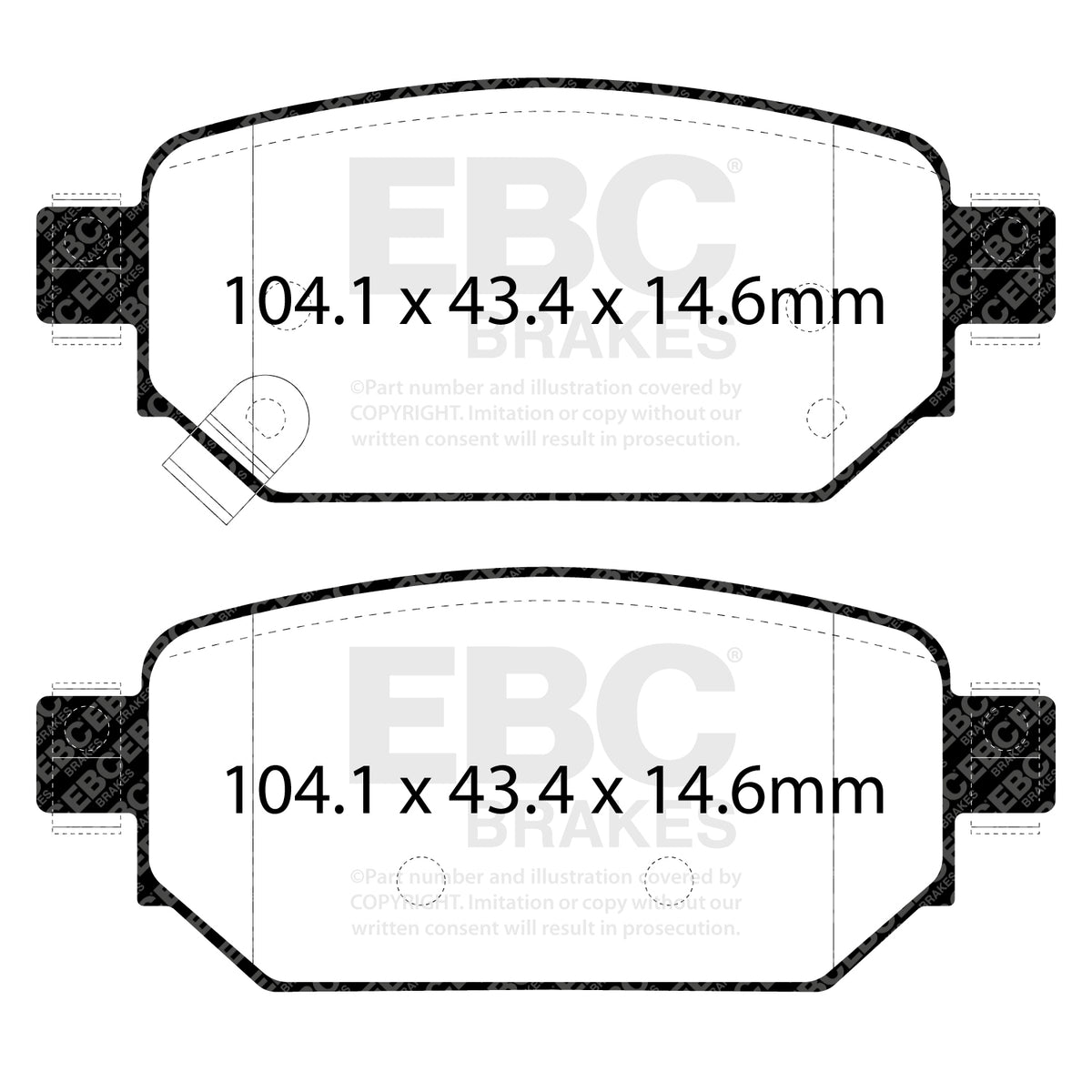 EBC Rear YellowStuff Brake Pads - Mazda 3 / Mazda CX-3 (DP43081R) — view 2