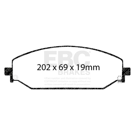 EBC Front YellowStuff Brake Pads - Ram Trucks 1500 (DP43094R) — view 2