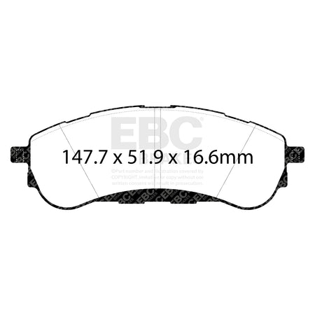 EBC Rear YellowStuff Brake Pads - Ford (australia And New Zealand) Ranger / Ford Commercial Ranger Raptor (DP43108R) — view 2