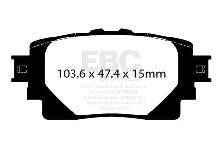 EBC Rear Ultimax Brake Pads - Toyota Rav 4 / Toyota Highlander (DPX3132)