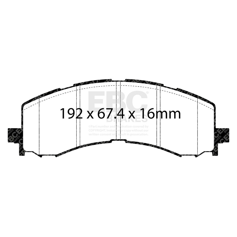 EBC Front YellowStuff Brake Pads - Ford F150 (DP43141R) — view 2