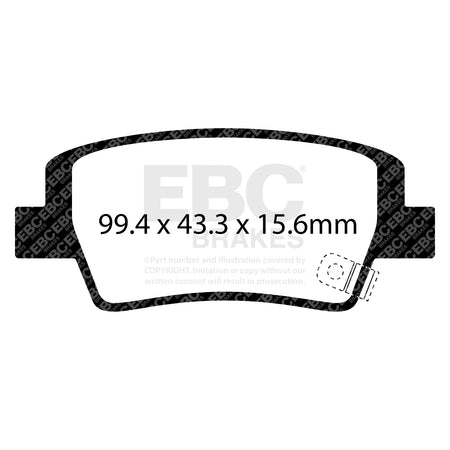 EBC Rear YellowStuff Brake Pads - Hyundai I20 N (DP43154R) — view 2