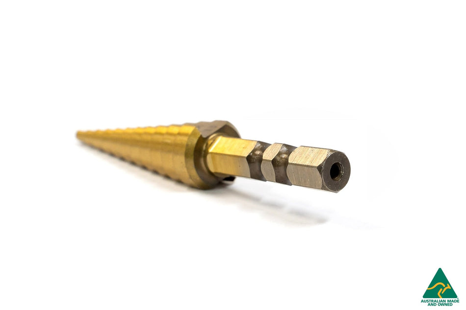 Flow Designs Metric Step Drill Bit : HSS Titanium Coated 3mm – 13mm