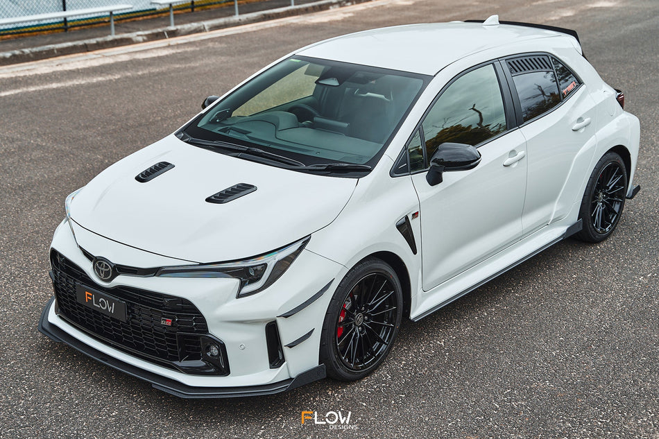 Flow Designs Corolla GR Chassis Mounted Front Lip Splitter (TEXTURED)