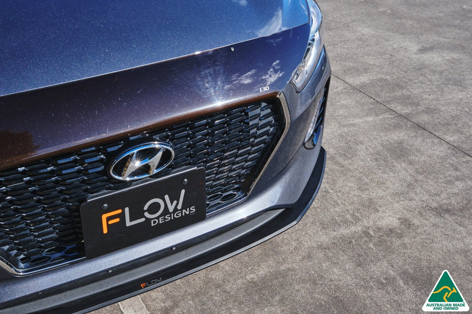 Flow Designs i30 Hatch PD1, PD2 2018-2020 Front Lip Splitter & Mounting Brace