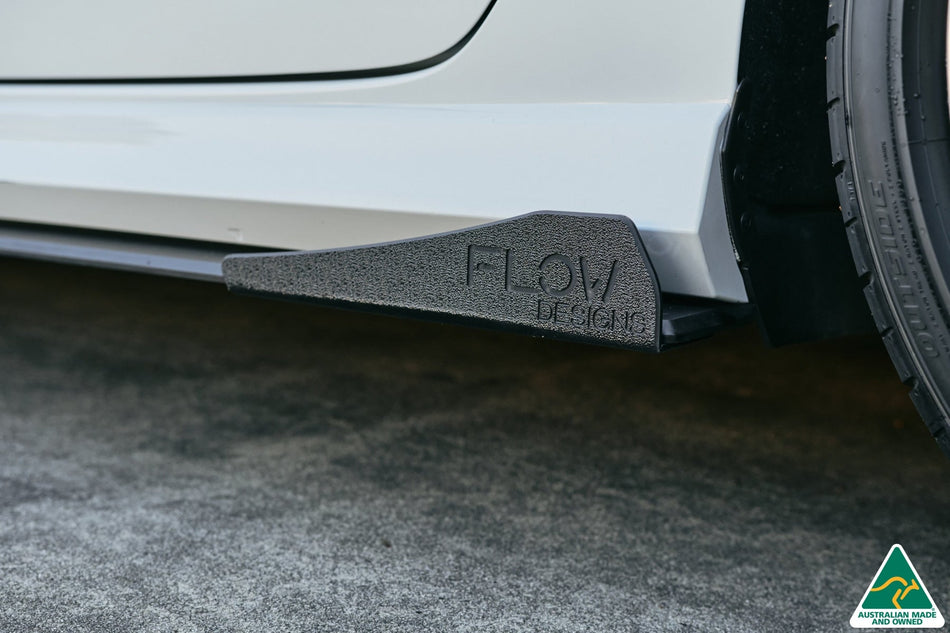 Flow Designs RS3 8V Sedan Facelift Side Skirt Splitter Winglets (Pair)