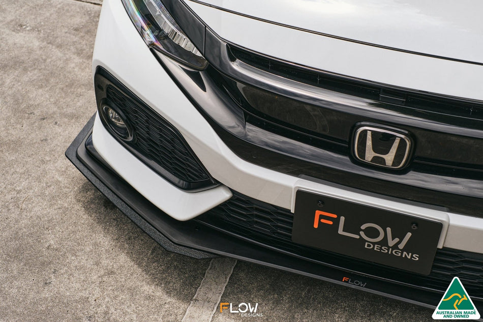 Flow Designs FK4/FK7 Civic RS Hatch PFL Front Lip Splitter Extensions (Pair)
