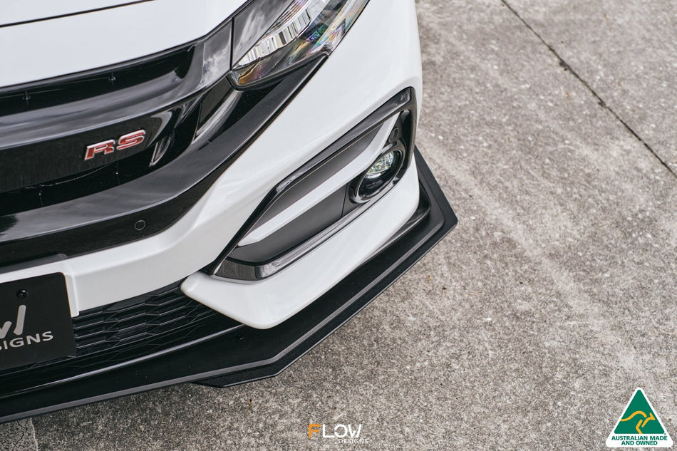 Flow Designs FK4/FK7 Civic RS Hatch FL Front Lip Splitter Extensions (Pair)