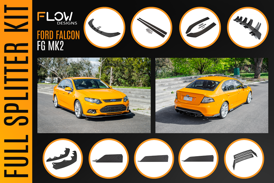 Flow Designs Ford Falcon FG MK2 Full Lip Splitter Set