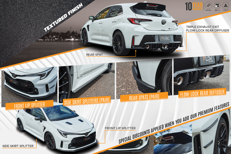 Corolla GR Full Lip Splitter Set (TEXTURED BLACK)