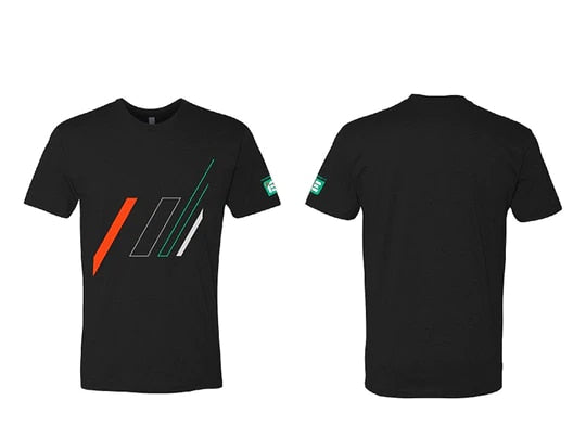 Integrated Engineering Black Shirt - Front Stripes w/ Sleeve Logo