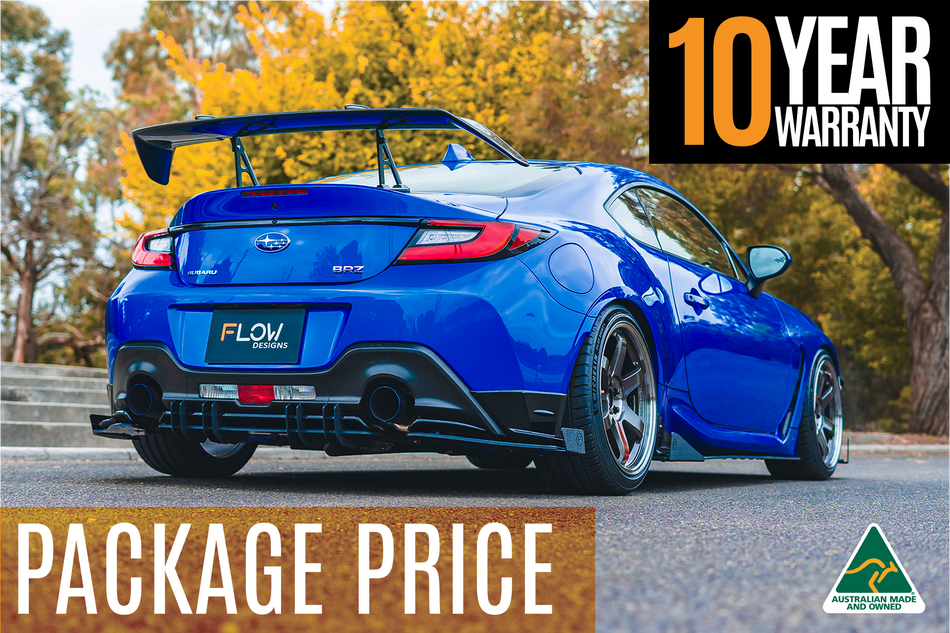 Flow Designs ZD8 BRZ STI Full Lip Splitter Set (TEXTURED BLACK)