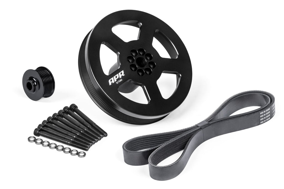 APR Supercharger Drive and Crank Pulley with Belt Press on Audi A6/A7/A8/Q5/Q7/S4/S5/SQ5 3.0TFSI