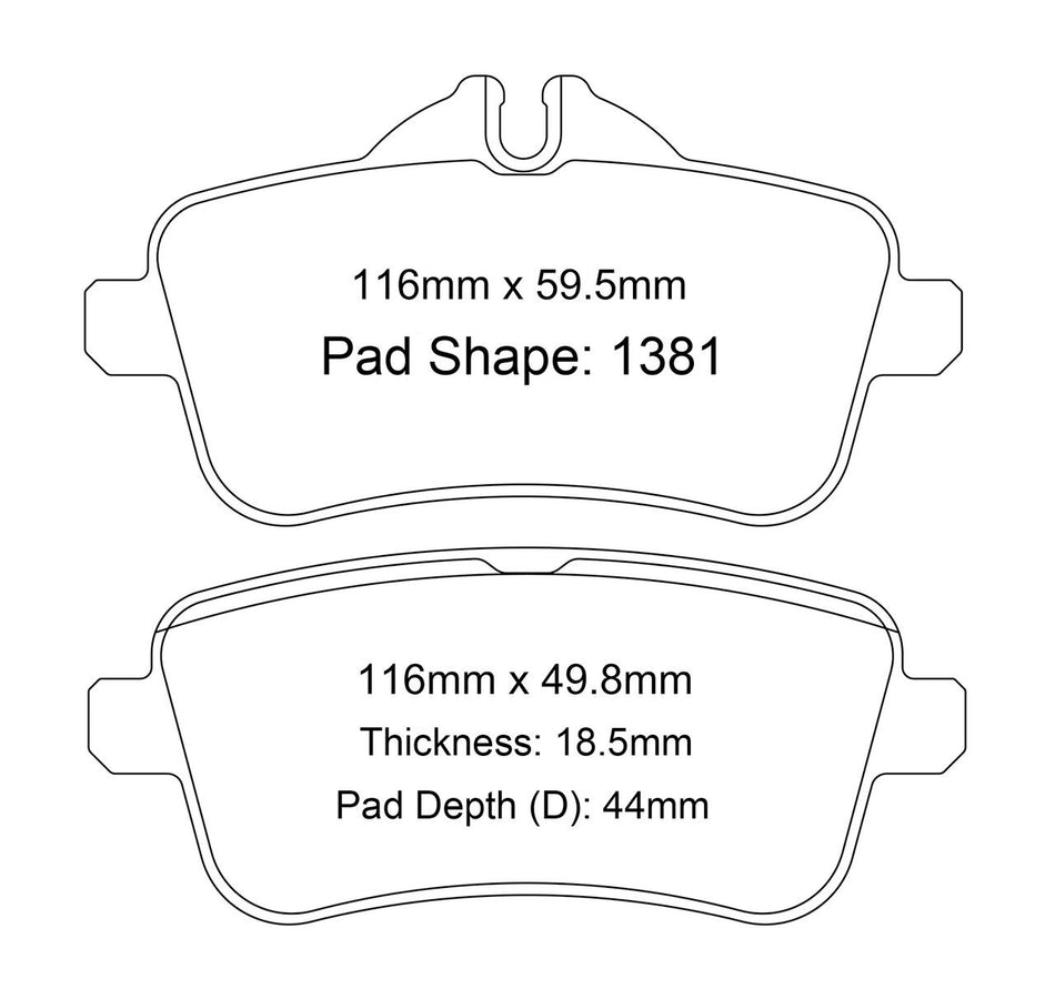 Paragon Brake Pads R7 PBP1381 suit Mercedes CLA45 C117, A45 AMG W176