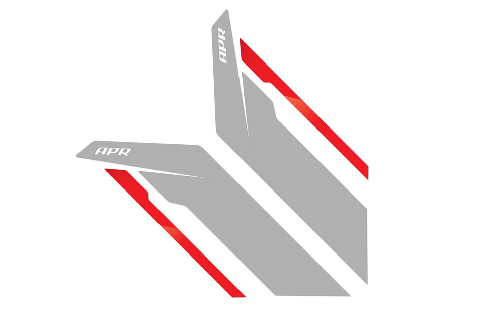 APR Sideburn Sticker Kit Silver/Red Universal