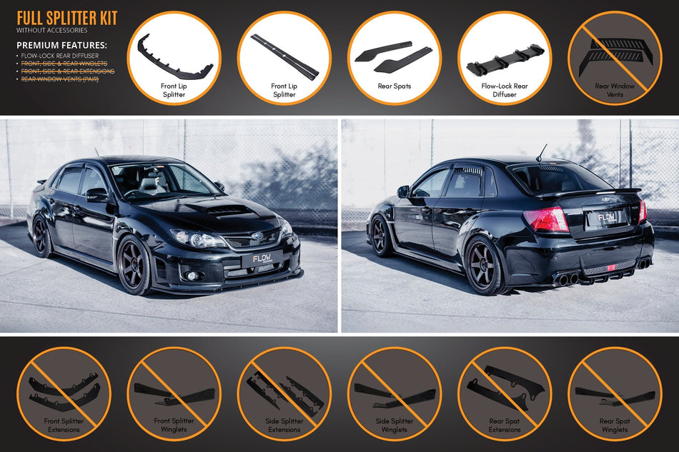 Flow Designs Impreza WRX / STI G3 Sedan FL Full Lip Splitter Set