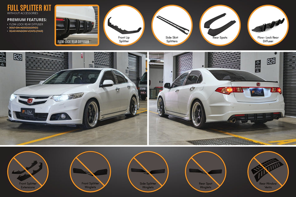 Flow Designs CU2 Accord Euro Full Lip Splitter Set - Modulo