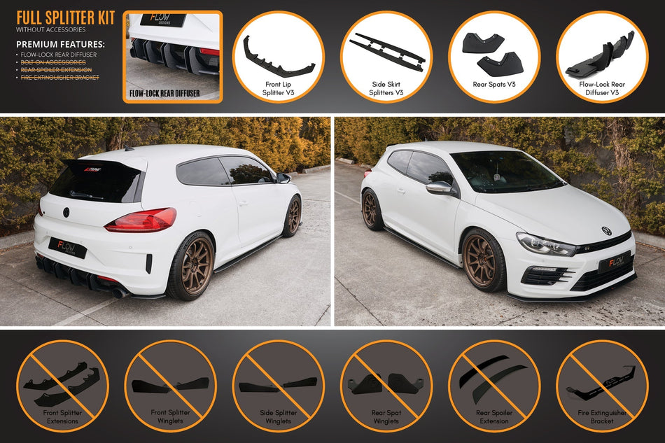 Flow Designs Scirocco R FL V3 Full Lip Splitter Set