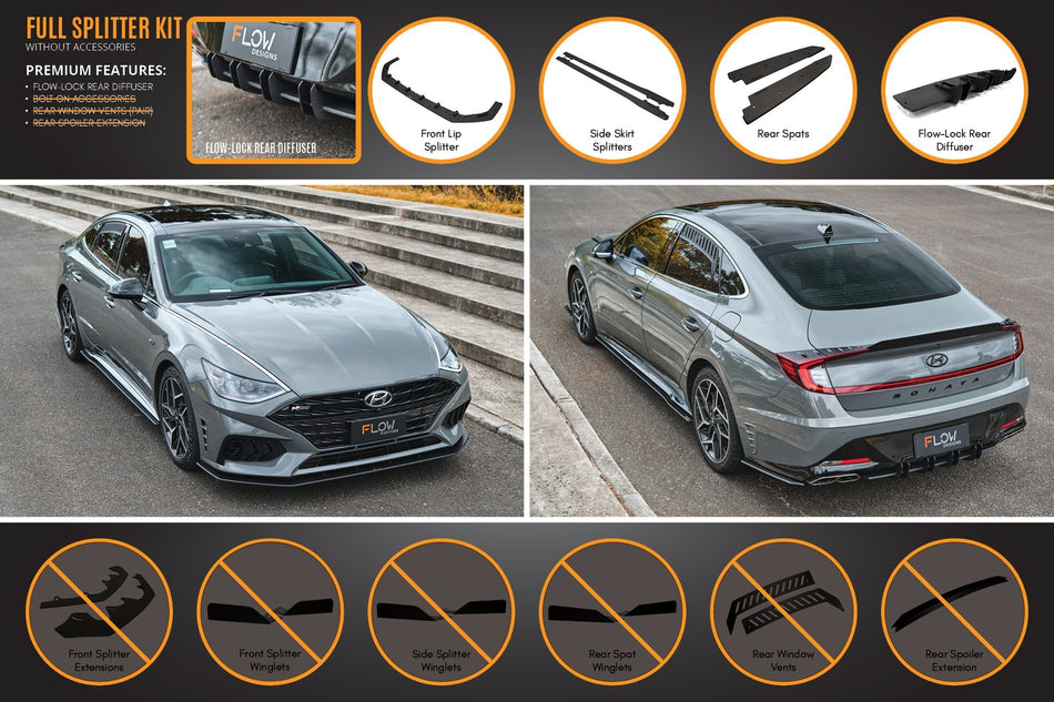 Flow Designs DN8 Sonata N Line 2020-2023 Full Lip Splitter Set