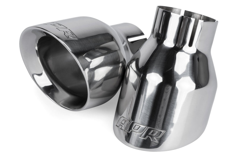 APR Double-Walled 4" Slash-Cut Tips Polished Audi S3/S6/S7/VW Golf GTi/R/Porsche 718 Boxster/Cayman