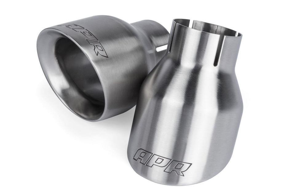 APR Double-Walled 4" Slash-Cut Tips Brushed Audi S3/S6/S7/VW Golf GTi/R/Porsche 718 Boxster/Cayman