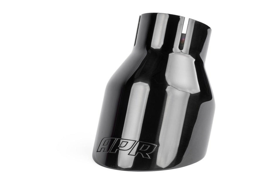 APR Double-Walled 4" Slash-Cut Tips Polished Diamond Black Audi S3/S6/S7/VW Golf GTi/R/Porsche 718 Boxster/Cayman