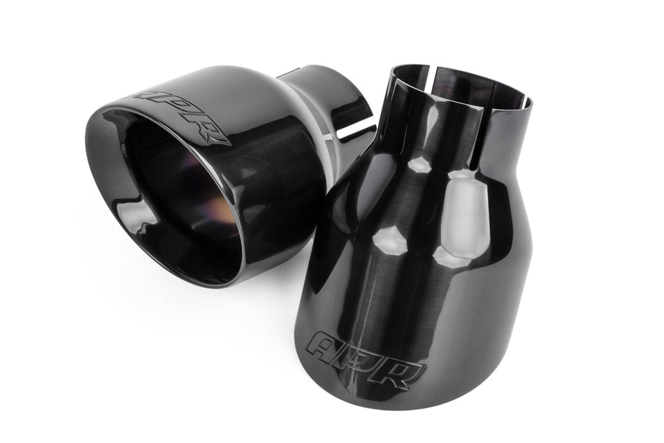 APR Double-Walled 4" Slash-Cut Tips Polished Diamond Black Audi S3/S6/S7/VW Golf GTi/R/Porsche 718 Boxster/Cayman