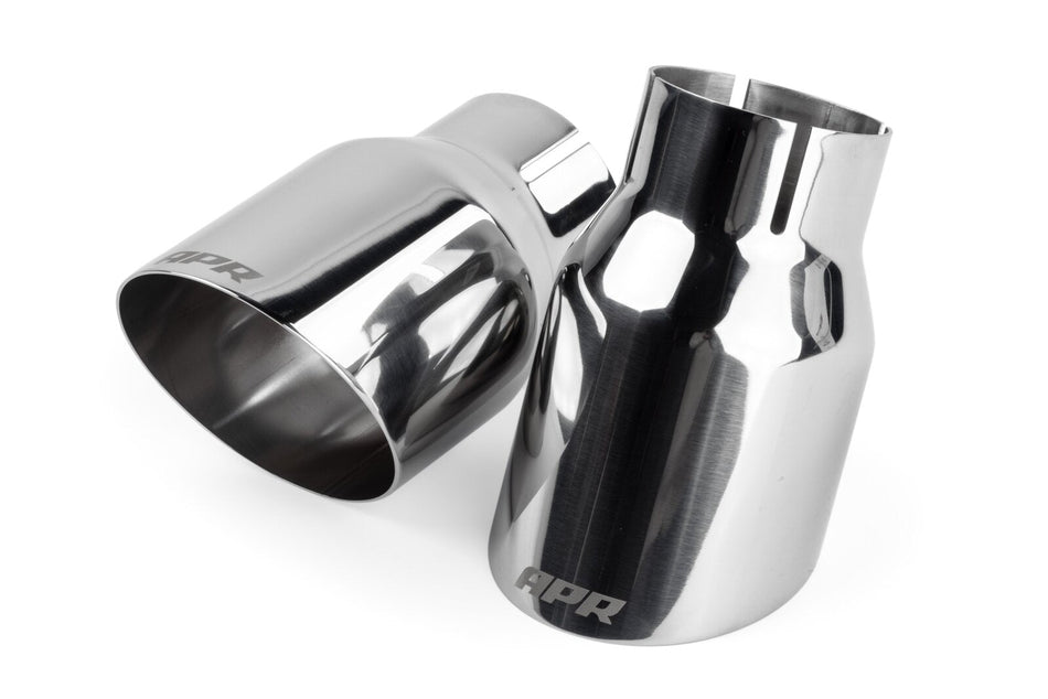 APR Single-Walled 3.5" Slash-Cut Tips Polished Silver Audi S3/S6/S7/VW Golf GTi/R/Porsche 718 Boxster/Cayman