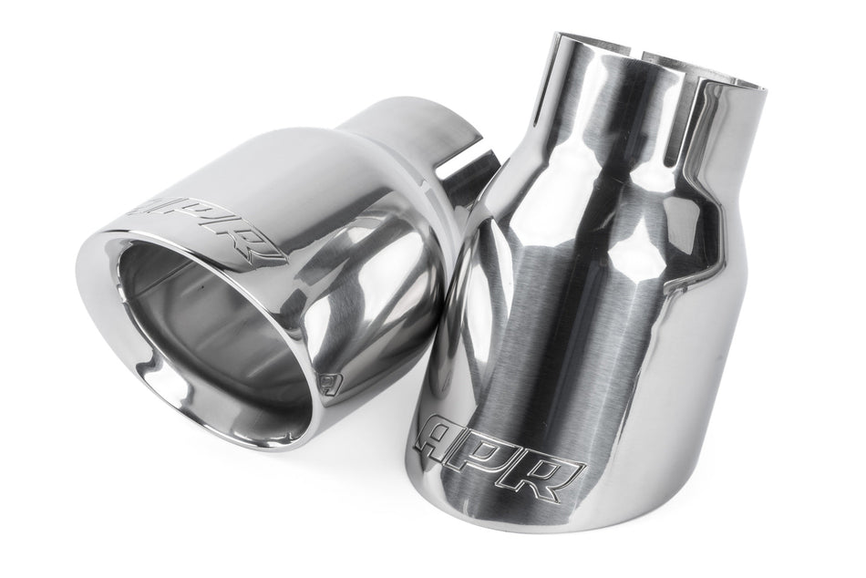 APR Double-Walled 3.5" Slash-Cut Tips Polished Silver Audi S3/S6/S7/VW Golf GTi/R/Porsche 718 Boxster/Cayman