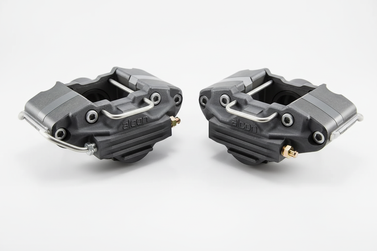 Alcon caliper pair white background