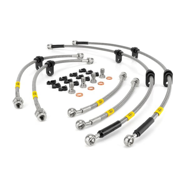 HEL Performance Braided Brake Lines - Audi A4 2.5 TDi from ch 8D-V-168-351 1998-2001 (6 Line)