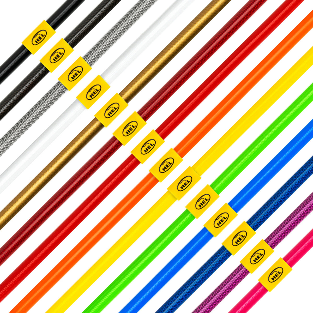 HEL braided brake line hose colour options