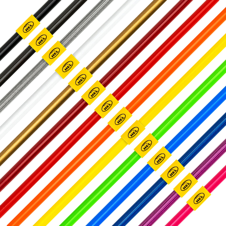 HEL braided brake line hose colour options