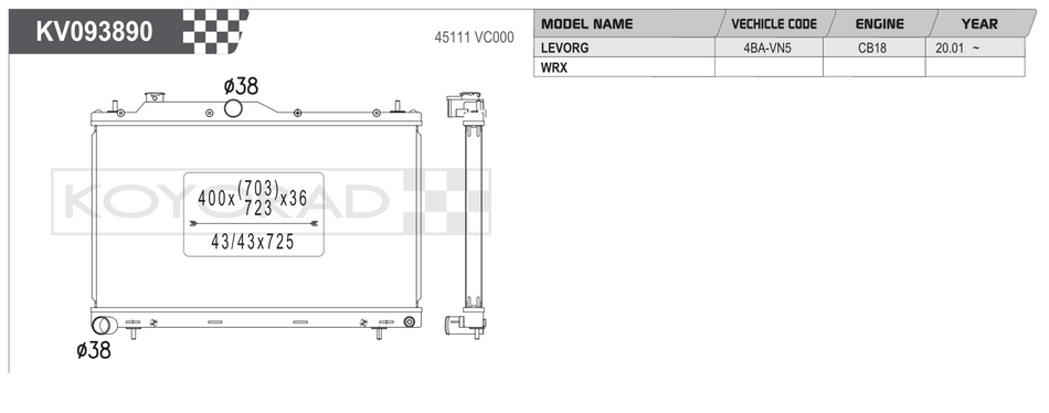 Koyorad Performance Radiator: Subaru WRX VB FA24 2022+