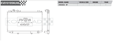 Koyorad Performance Radiator: Toyota Cressida MX83 MT