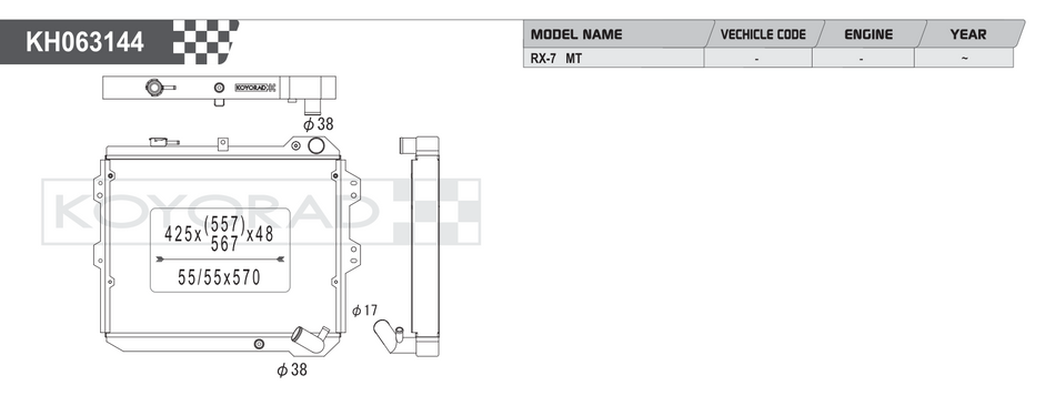 Koyorad Performance Radiator: Mazda RX-7 FB S3 1983-1985