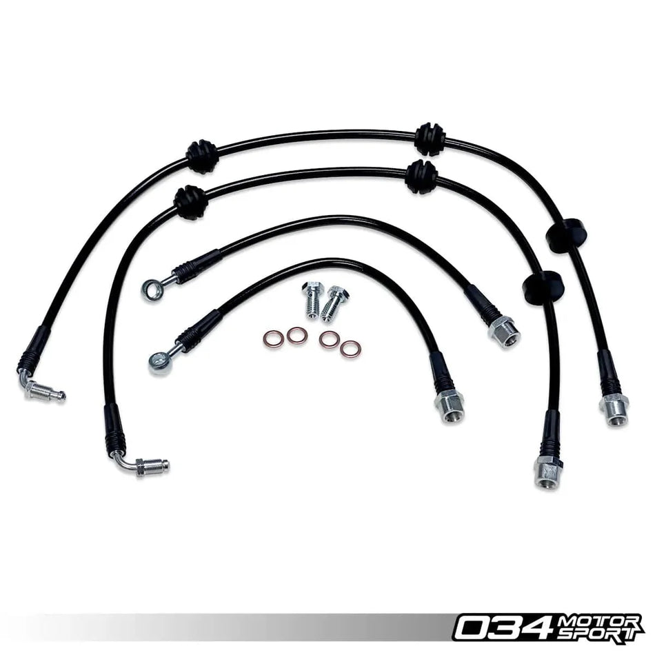 034Motorsport Stainless Steel Braided Brake lines - Audi B9/B9.5 A4/S4/A5/S5/RS5/Q5/SQ5 - 034-303-0015